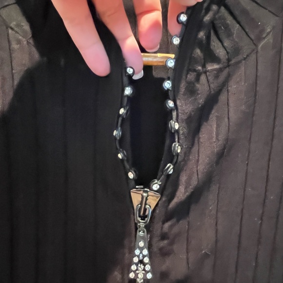 Long sleeve Cardigan- Diamond Rhinestone Zipper - Picture 4 of 6